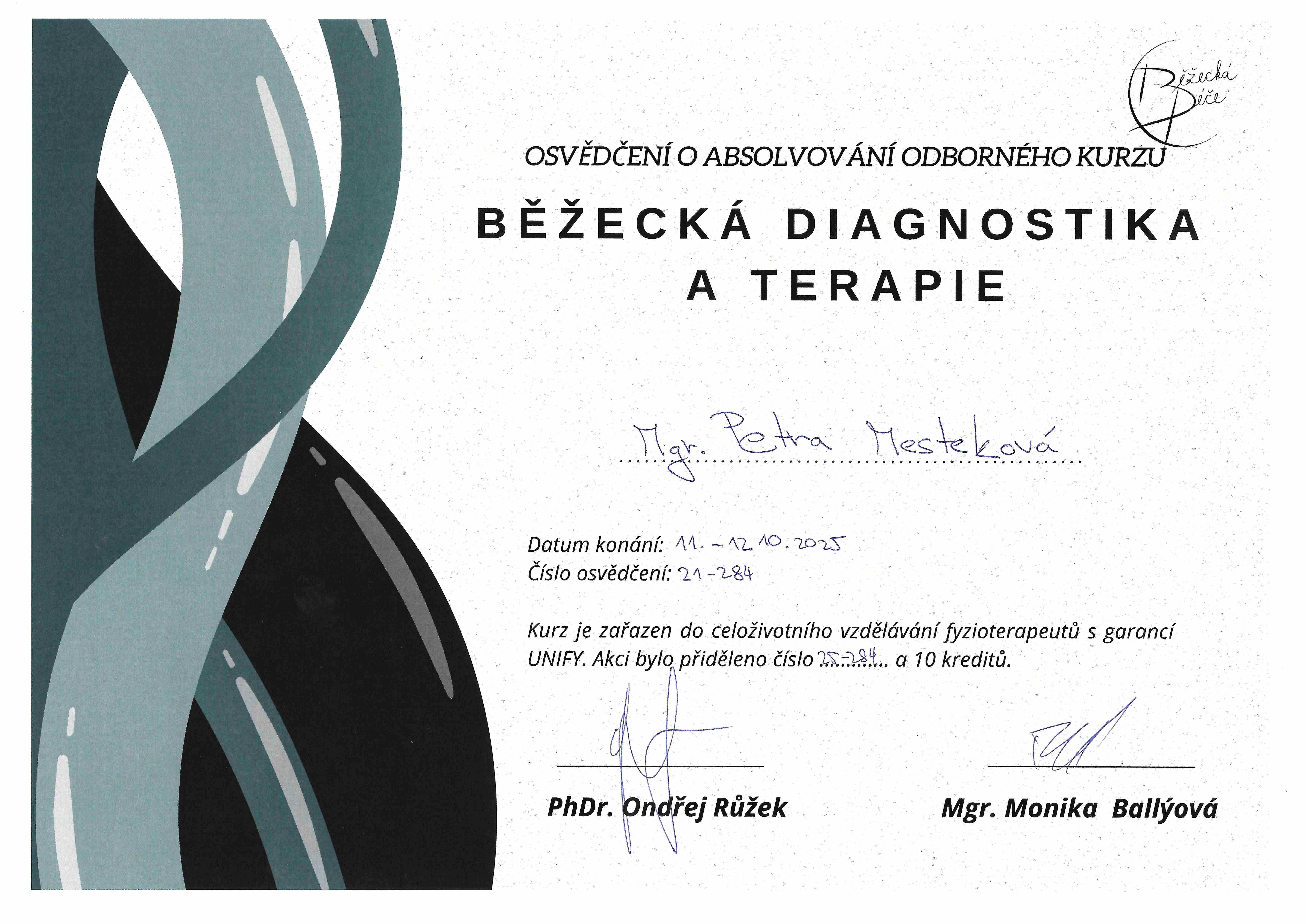 Petra Mesteková diagnostika běhu kurz 2025